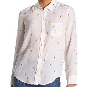Rails Kate silk shirt - ivory cocktail hour